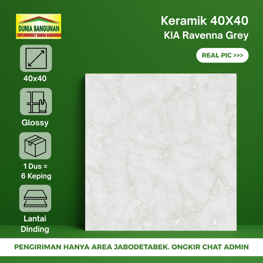 Keramik 40x40 Lantai KIA Ravenna Grey Keramik Lantai Marble Abu Keramik Lantaii