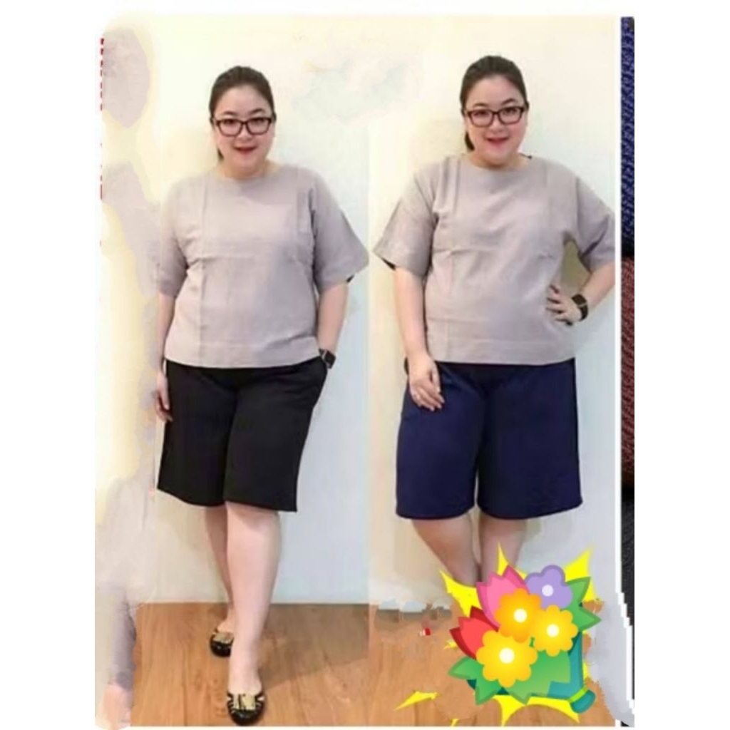 SCuba/celana kulot pendek dewasa wanita celana scuba polos