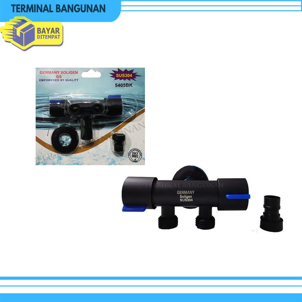Kran Shower Cabang 2 Soligen 5405 Hitam Soligen Sainless Sus 304