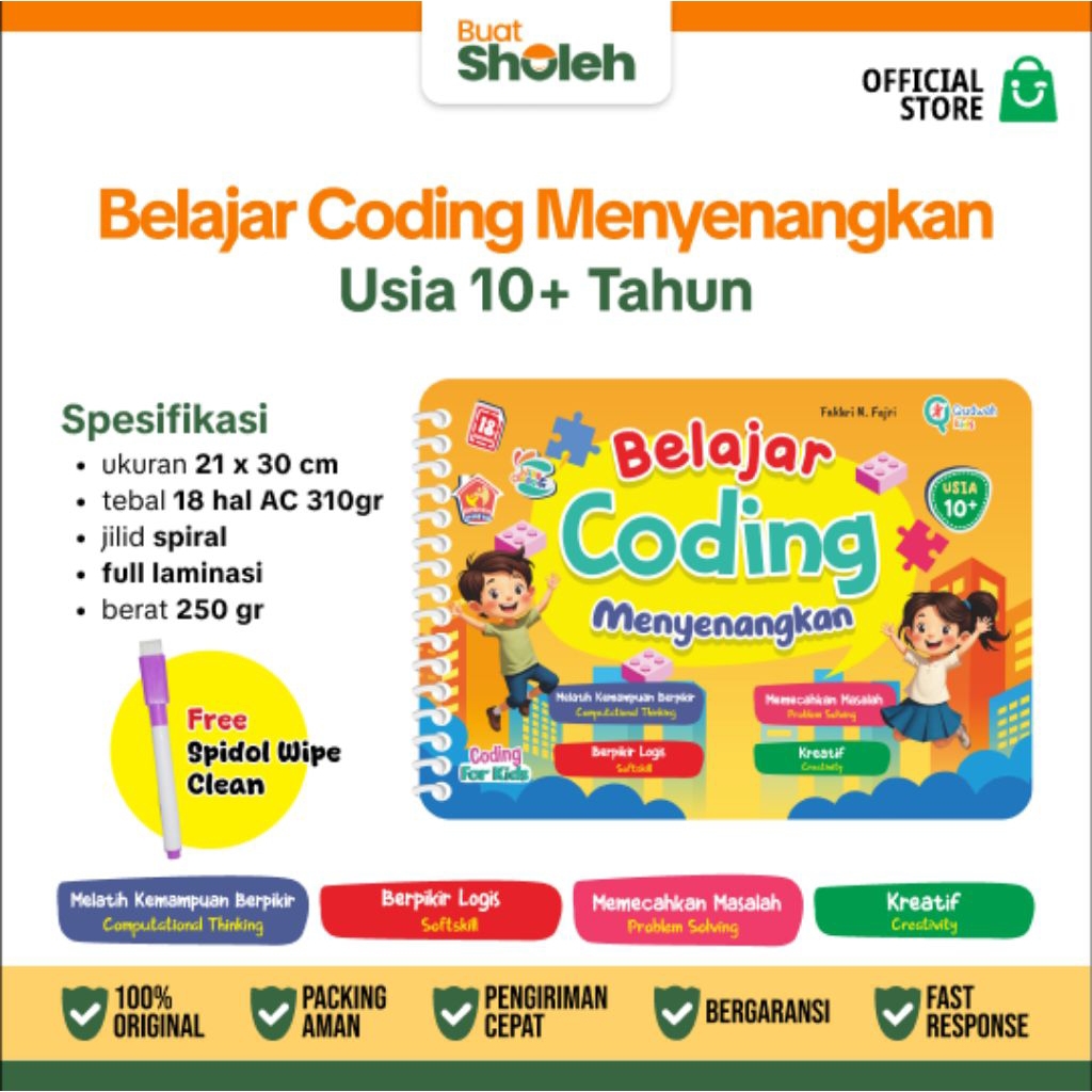 Eksklusif coding 10th+ || Belajar Coding Menyenangkan || Buku Aktivitas Coding Anak || Buku Coding S