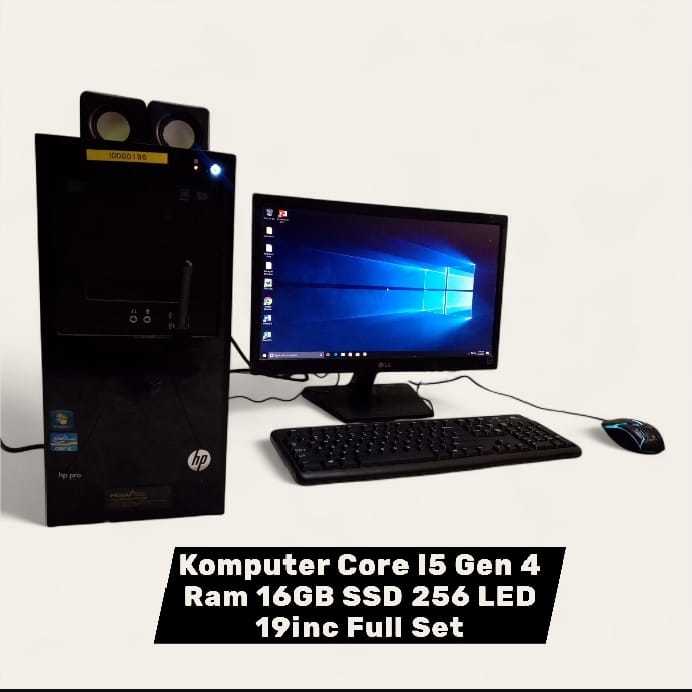 komputer core i5 gen 4.ram 16 gb ssd 256 led 19 in full set
