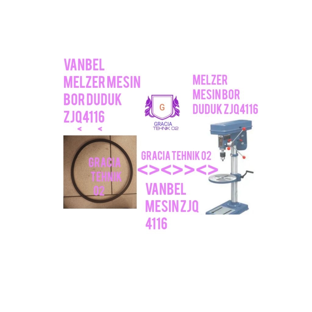 vanbel mesin bor duduk 16mm melzer zjq4116 tali kipas bor duduk Melzer 16mm vanbel zjq4116 bor duduk