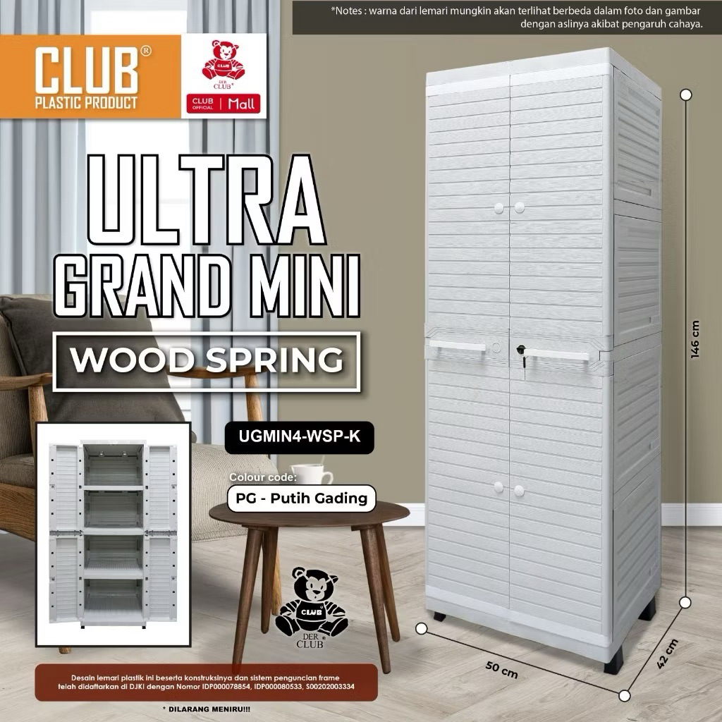 CLUB Ultra Grand Mini/Dish Rack Grand Mini Club Larissa - Lemari Rak Dapur Plastik Kaca Motif - Lema