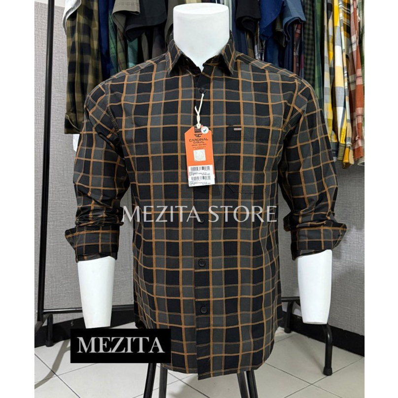 Kemeja Pria Cardinal Casual 1765 Hitam Abu