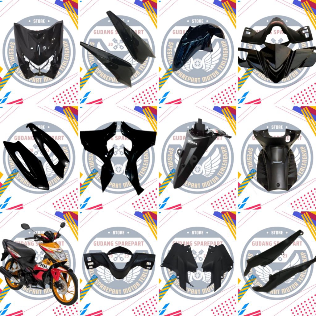 Full bodi halus honda blade lama 110 Hitam, Cover bodi honda blade old, sayap blade old 110, Spakbor
