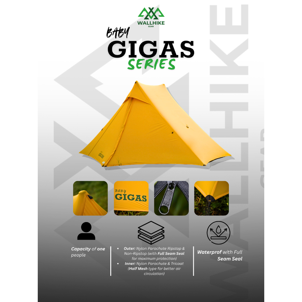 Tarptent Wallhike Baby Gigas Series 1P / Tenda Ringan ultralight Camping Outdoor / Tenda