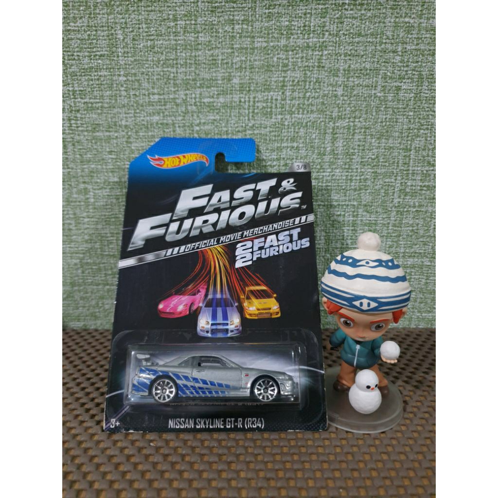 Hot Wheels - Nissan Skyline R34 Fast & Furious Official Movie Merchandise Wing Silver