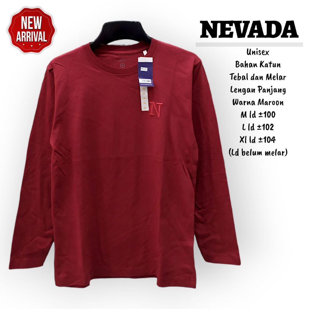 (GITA BRANDED) KAOS NEVADA CEWEK DAN COWOK LENGAN PANJANG