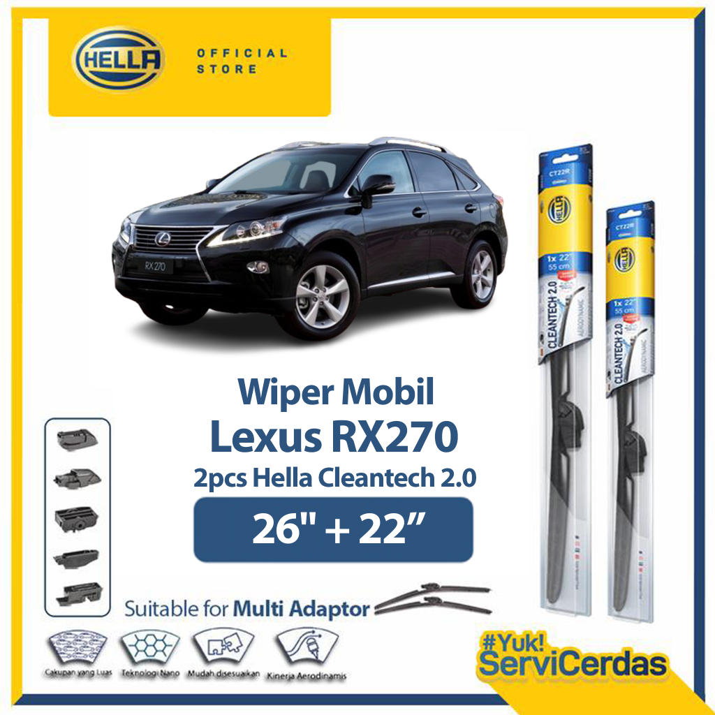 Wiper Mobil LEXUS RX270 26" + 22" (2pcs) - HELLA Cleantech 2.0