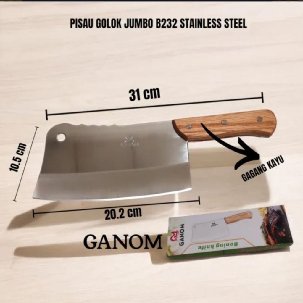 Pisau golok besar /pisau besar gagang kayu, pisau daging, tulang dan lain nya -B232