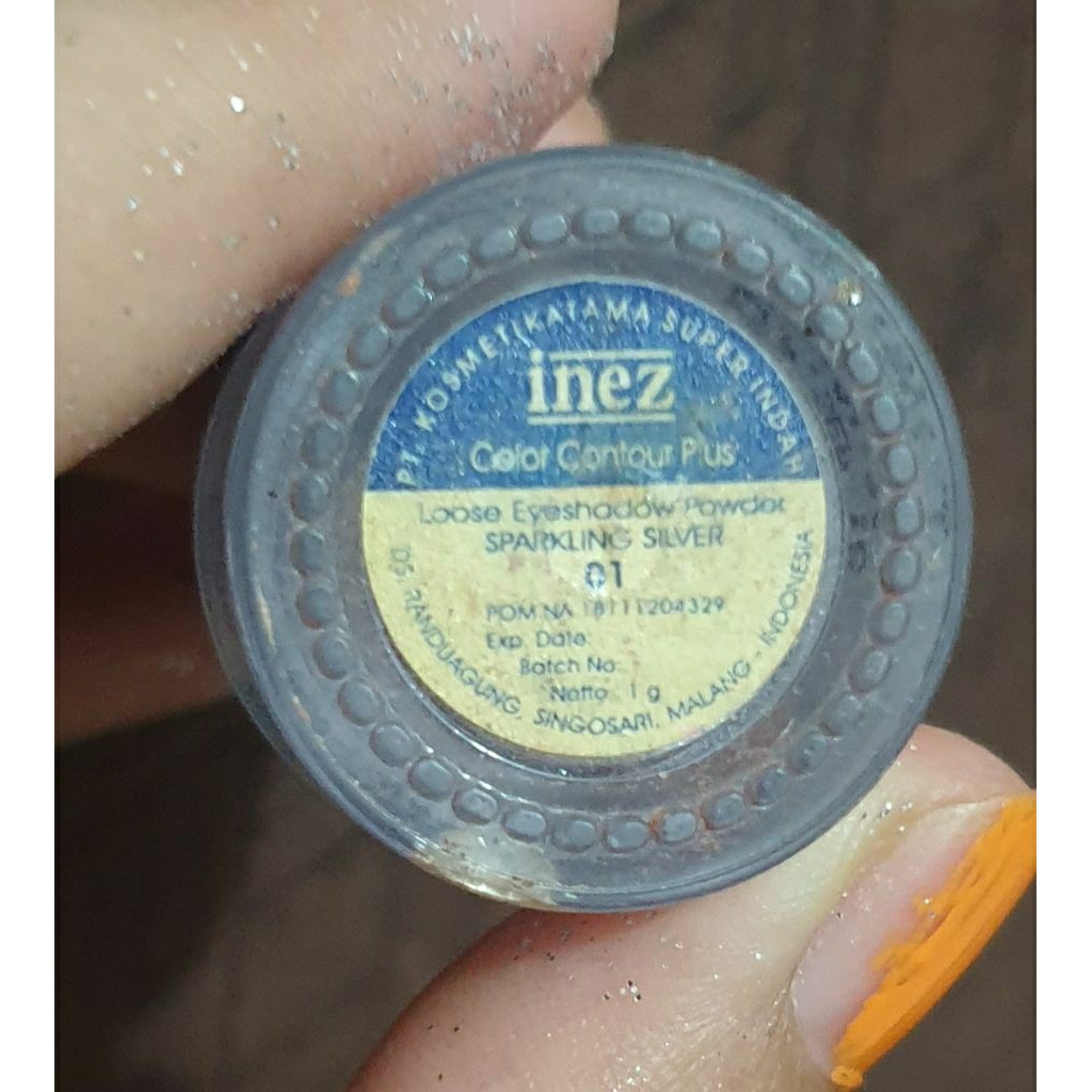 Inez Loose Eyeshadow Powder Sparkling Silver 01 Preloved Prelove Pre❤ PL
