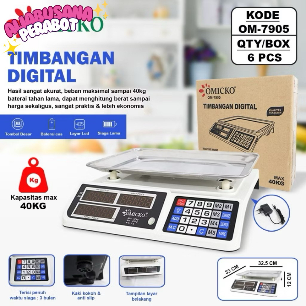 TIMBANGAN BUAH DIGITAL 40KG /TIMBANGAN BUAH DIGITAL OMICKO/TIMBANGAN BUAH DIGITAL MURAH