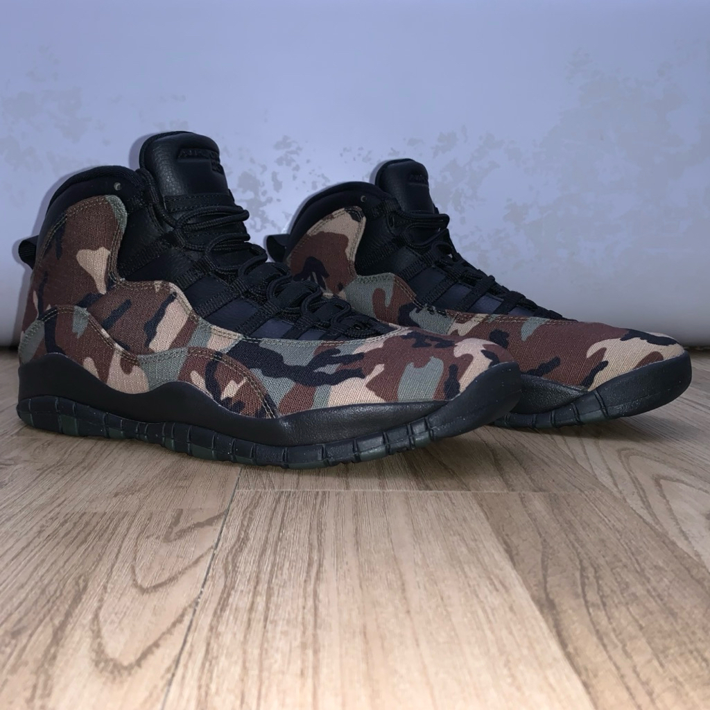 Sepatu Basket Nike Air Jordan X Woodland Camo Size 47.5 Original Rare Item