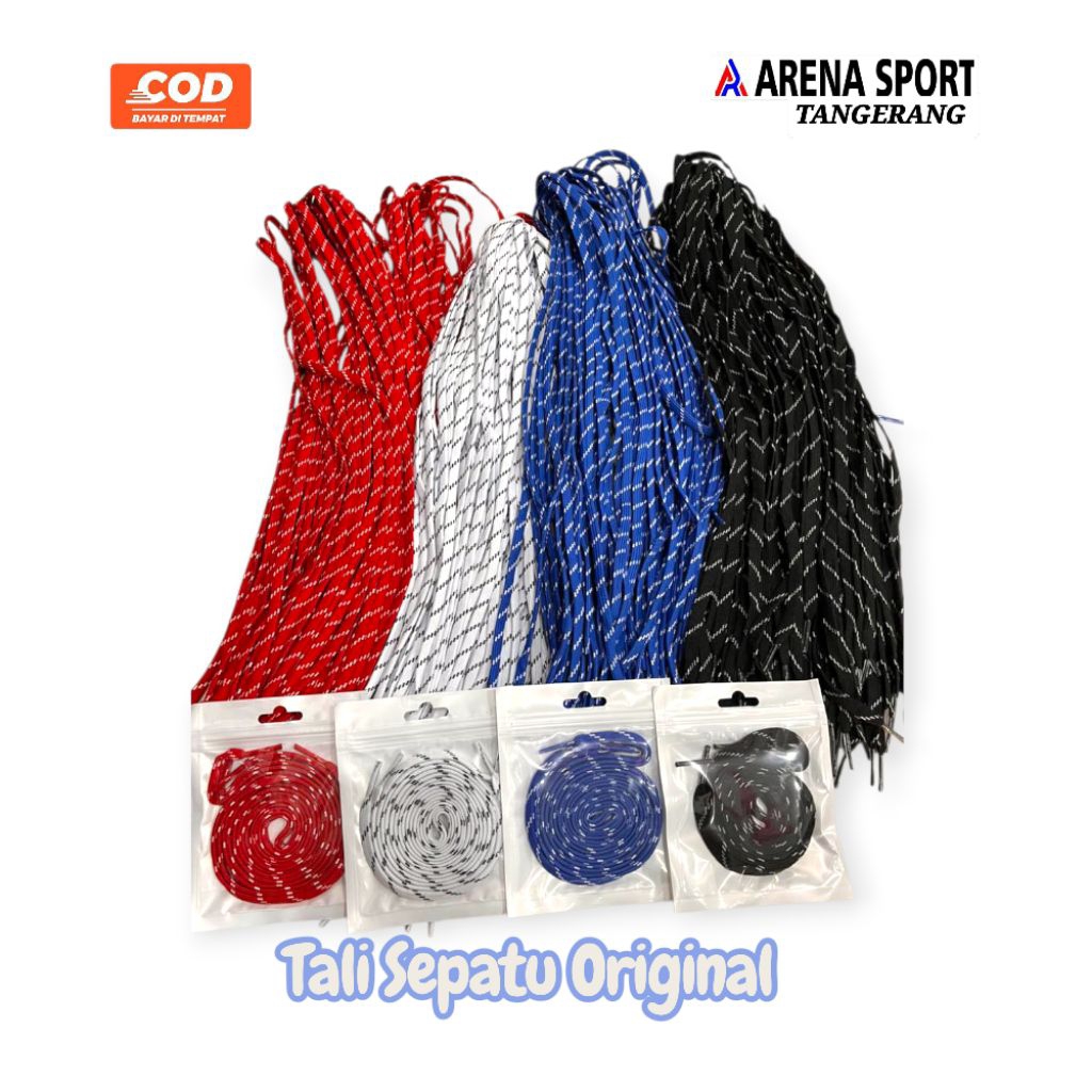 Tali Sepatu Original Tali Sepatu Bola Olahraga Sneakers Model Elite Kualitas Premium