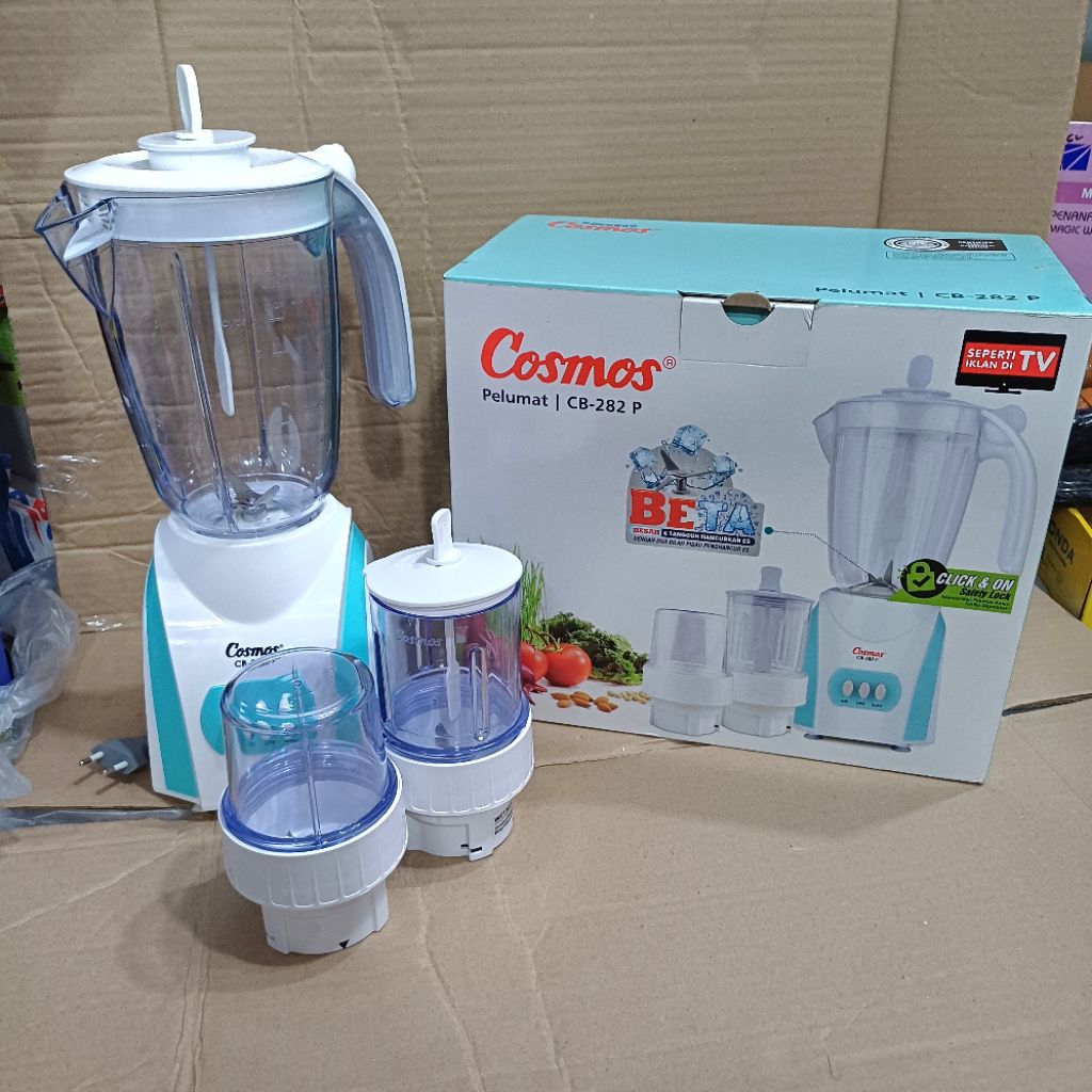 Blender Cosmos CB 282 P 2 Gelas Plastik Juicer dan bumbu kering dan bumbu basah