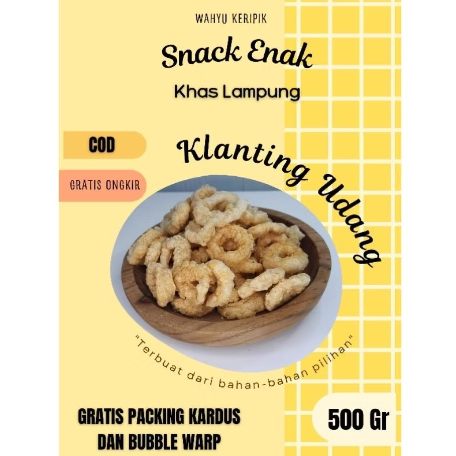 Lanting Udang Lampung Gurih Renyah 500 gr Termurah