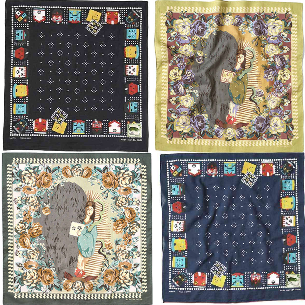 KAPITAL Japan Silk Bandana Amaterasu Omikami, Fastcolor 2024 [Baca Deskripsi] Scarf Slayer