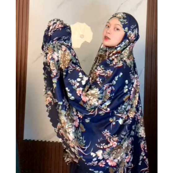 Mukena Motif Bunga Sakura Dewasa Remaja Termurah Katun Bali Jumbo Traveling Terbaru