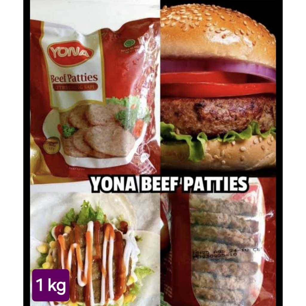 Yona Beef Patties Burger 1kg isi 20pcs