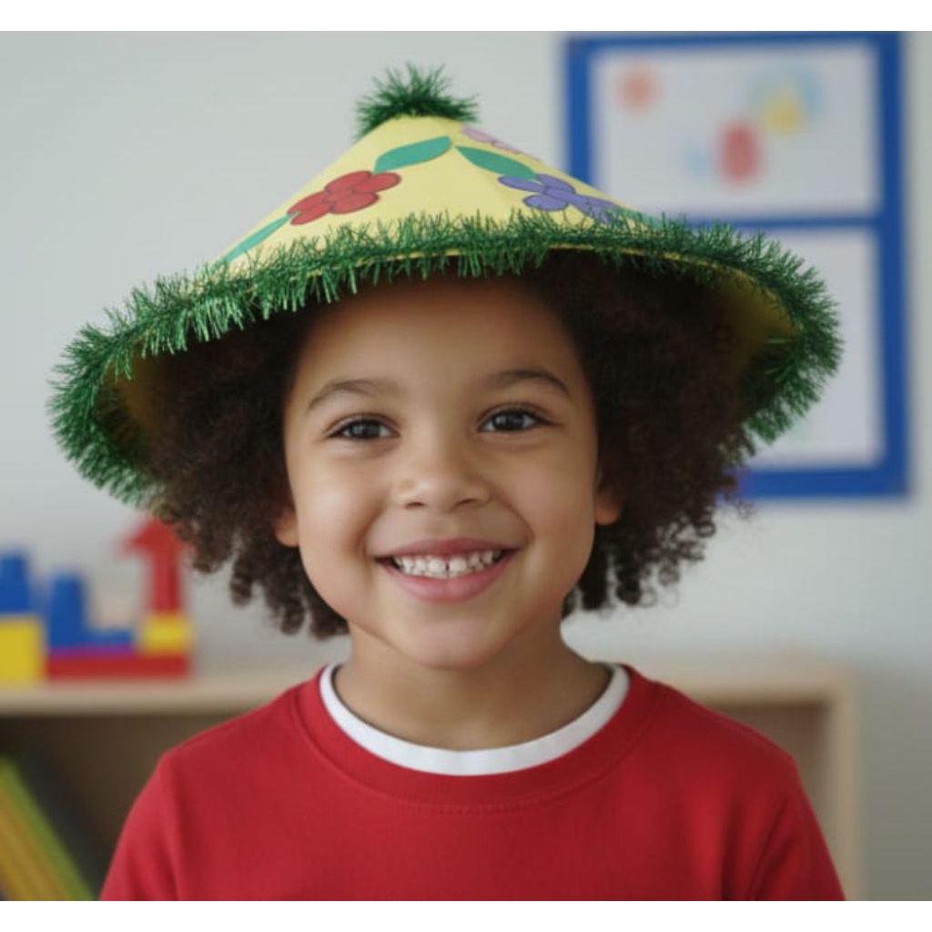 Capil topi petani lancip kertas manila karton