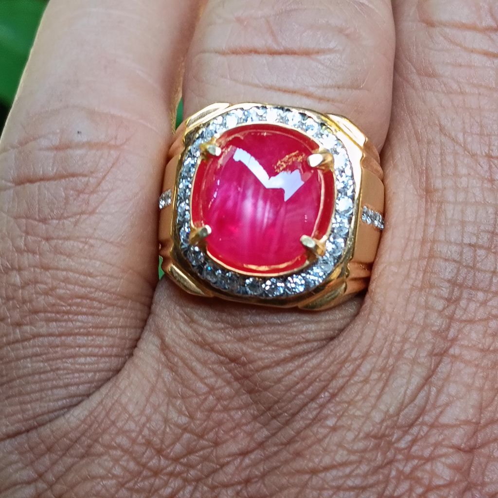 Ruby Burma star merah material bodyglass