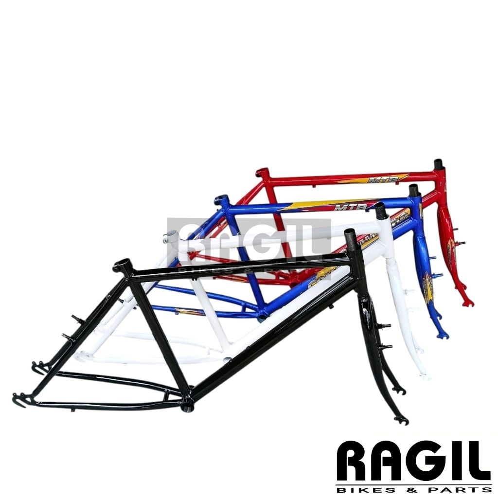 FRAME SET SEPEDA FEDERAL 26 MTB BAYANGAN HITAM MERAH BIRU PUTIH DALANGAN BESI HITAM LAKI LAKI COWOK 