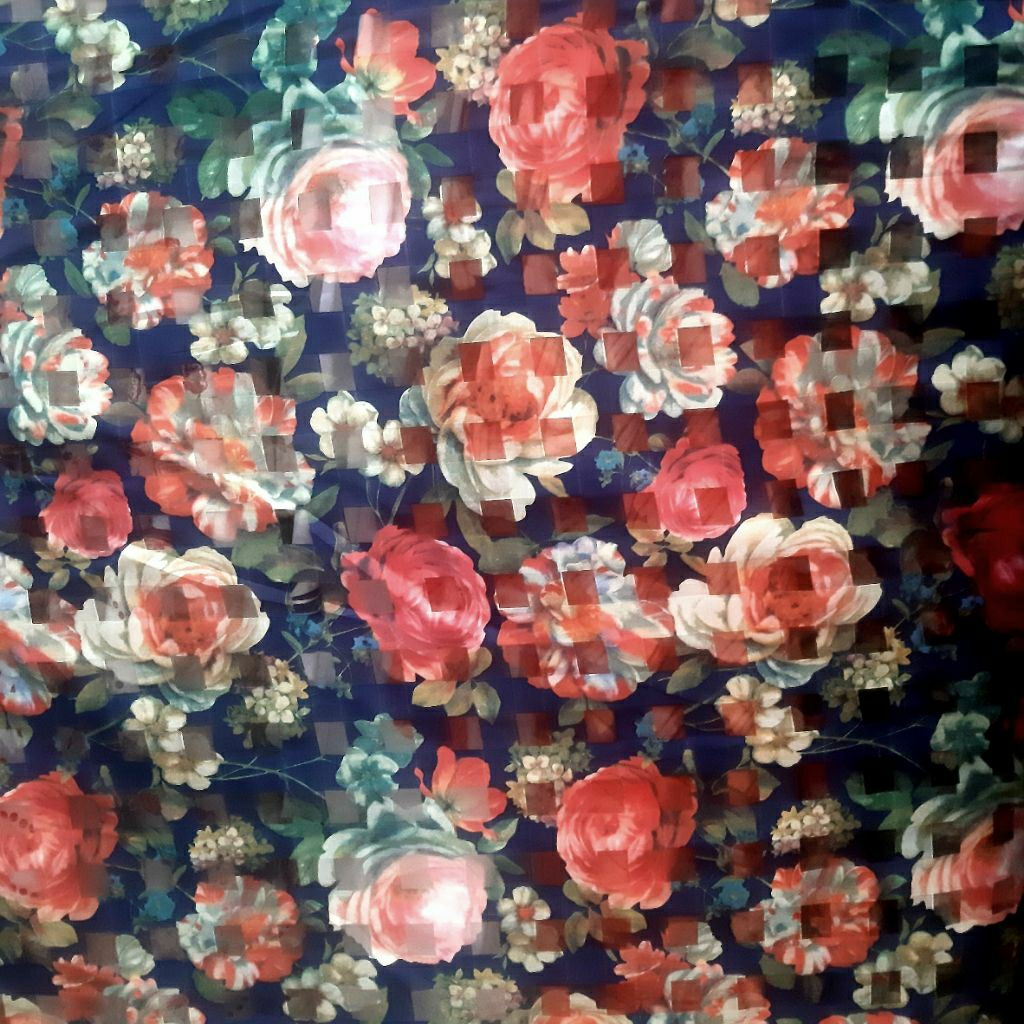 KAIN ORGANZA KOTAK PREMIUM MOTIF BUNGA BESAR - KAIN ORGANZA MOTIF KEMBANG BESAR  - KAIN MOTIF BUNGA 