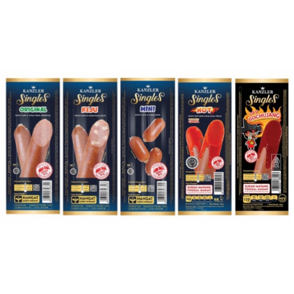 Kanzler singles sosis siap makan origininal hot mini