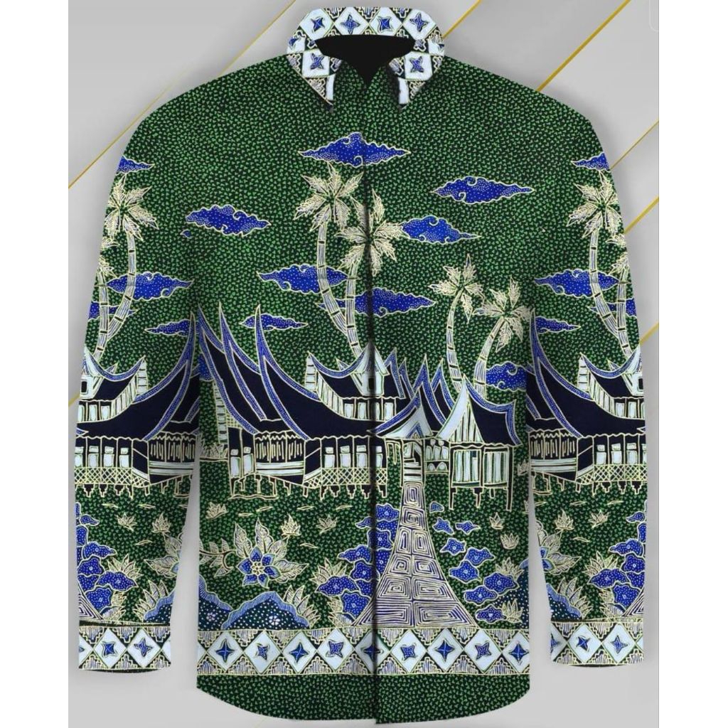 kain batik tulis pria prada tanahan batik tulis pria motif rumah adat minang