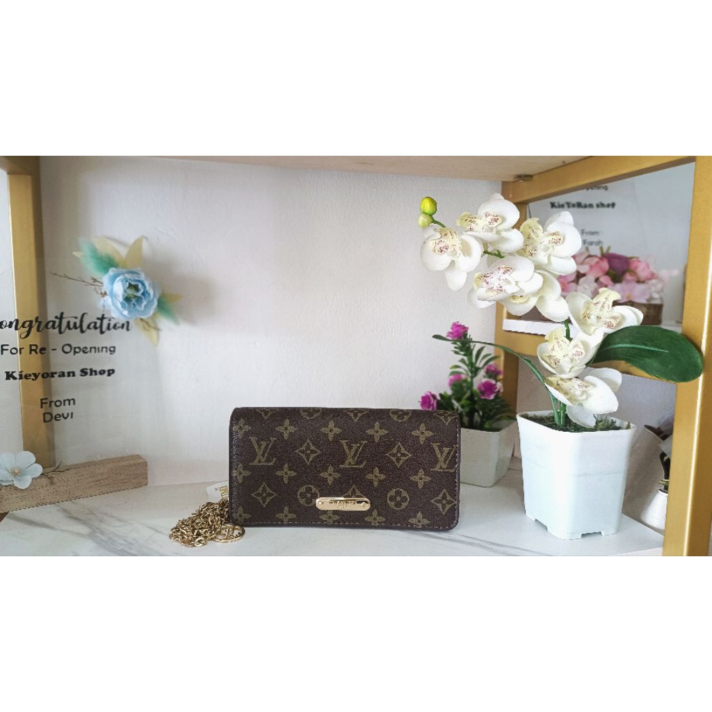 TAS SLINGBAG RANTAI FASHION WANITA COKLAT MEWAH