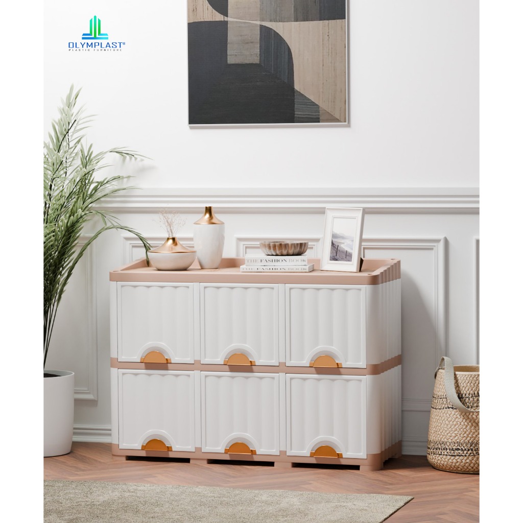 OLYMPLAST LEMARI PLASTIK MEJA TV SERBAGUNA MULTI STORAGE OMS