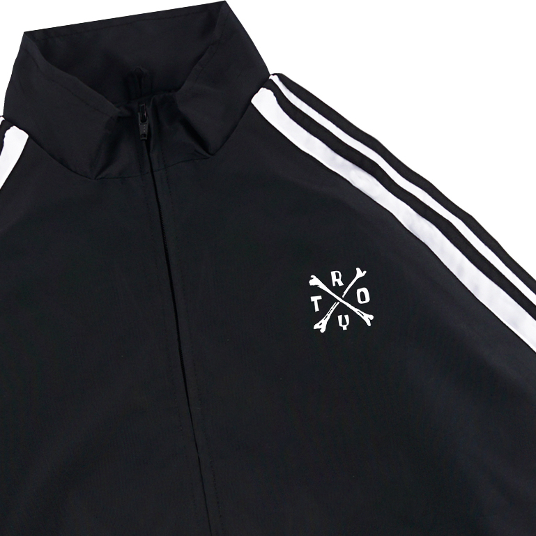 Troy Company Jacket Tracktop Black White Crossbone - Jaket Tracktop Hitam Putih JTT 3315