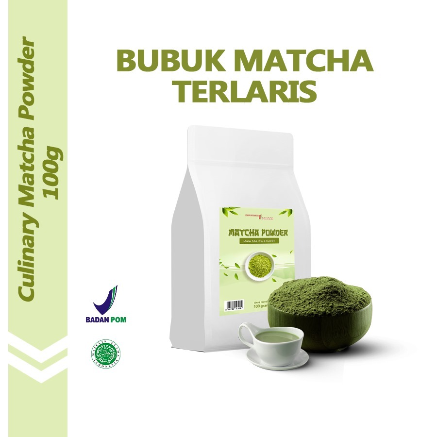 Pure Matcha Powder Culinary Bubuk Matcha Murni 100 Gram HALAL BPOM 100 % Asli Tanpa Campuran OMURA