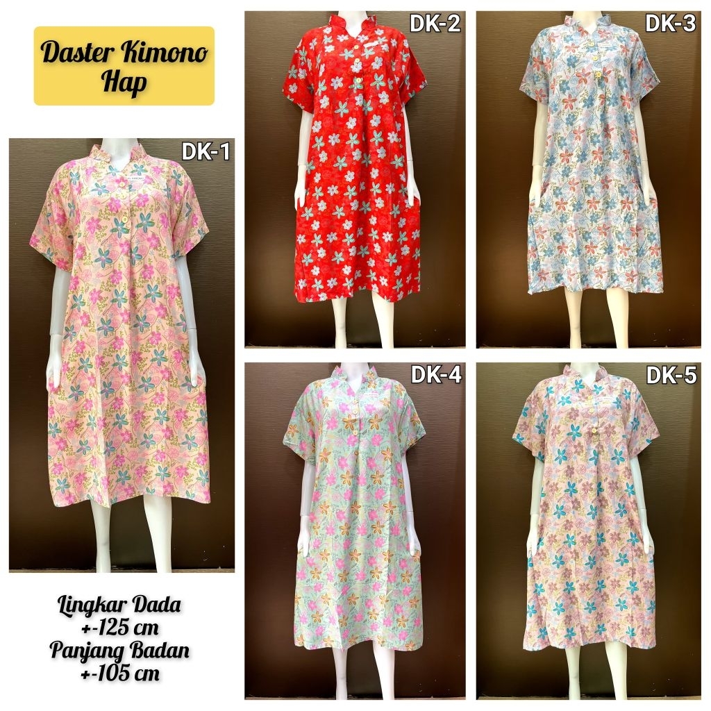 Daster HAP Kimono Busui Kerah Shanghai Premium Cantik Adem Viral Kekinian Kain Nyaman Baju Tidur Mot