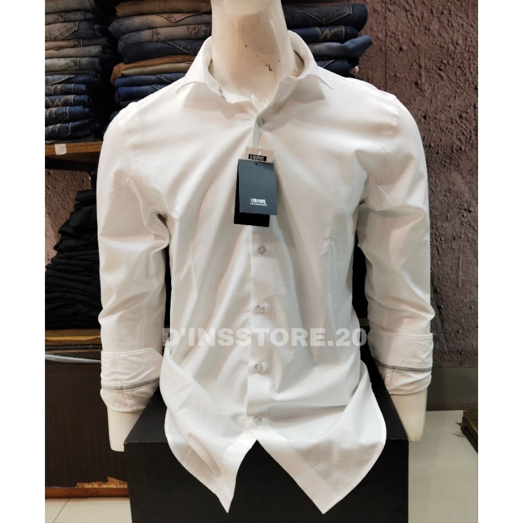 KEMEJA FORMAL PRIA CARDINAL FORMAL ORIGINAL SLIM FIT POLOS WARNA PUTIH LENGAN PANJANG KUALITAS PREMI