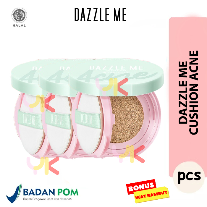 DAZZLE ME Acne Armor Puff Perfection Cushion untuk Acne Prone Skin dan Kulit Berminyak Tahan Lama 12