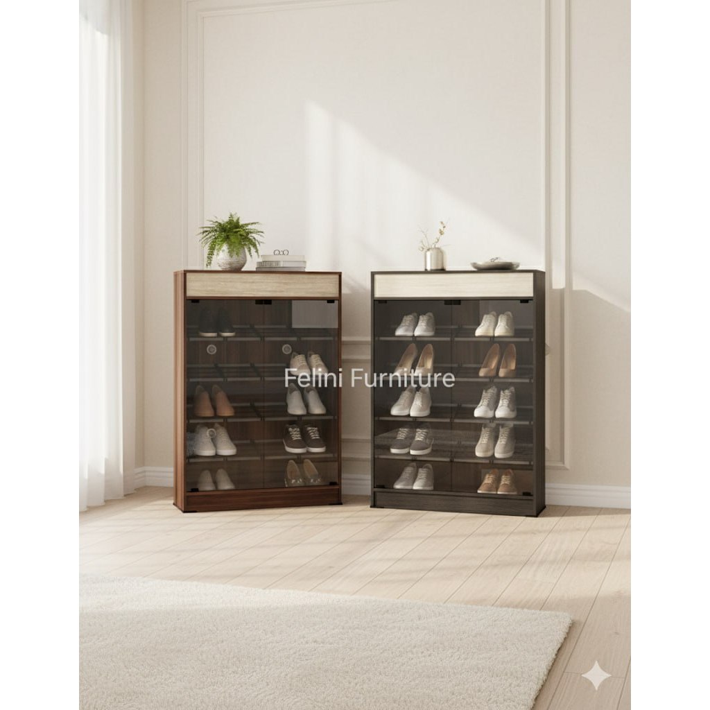 FELINI - RAK SEPATU PINTU KACA 16 PASANG SEPATU - RS 120 DS / FW