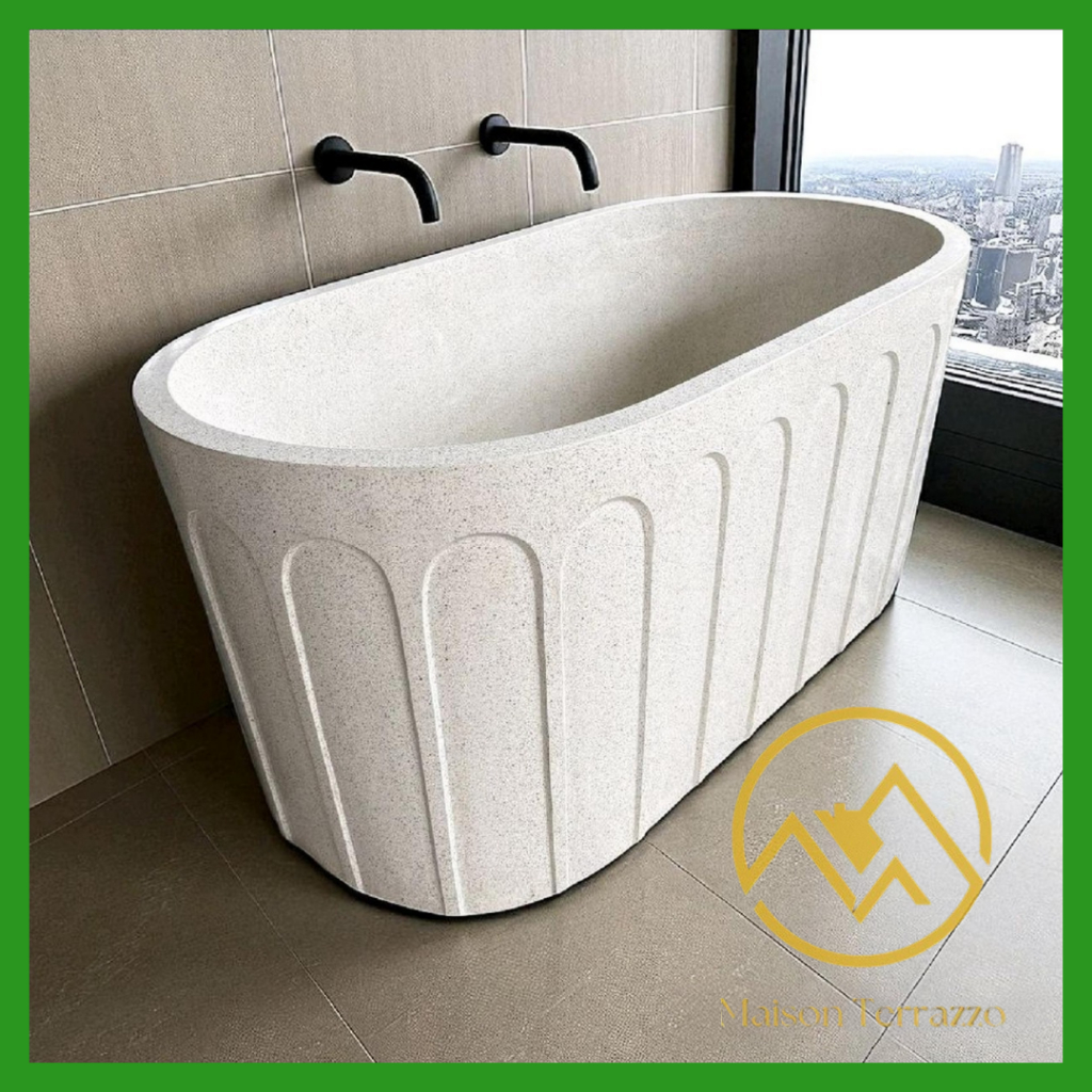 Bathtub Teraso Dewasa Model Ulir Bathtub Terazzo Handmade