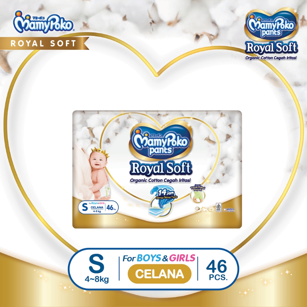Mamypoko Royal Soft Pants S46 - Mamypoko Popok Celana Royal Soft S 46