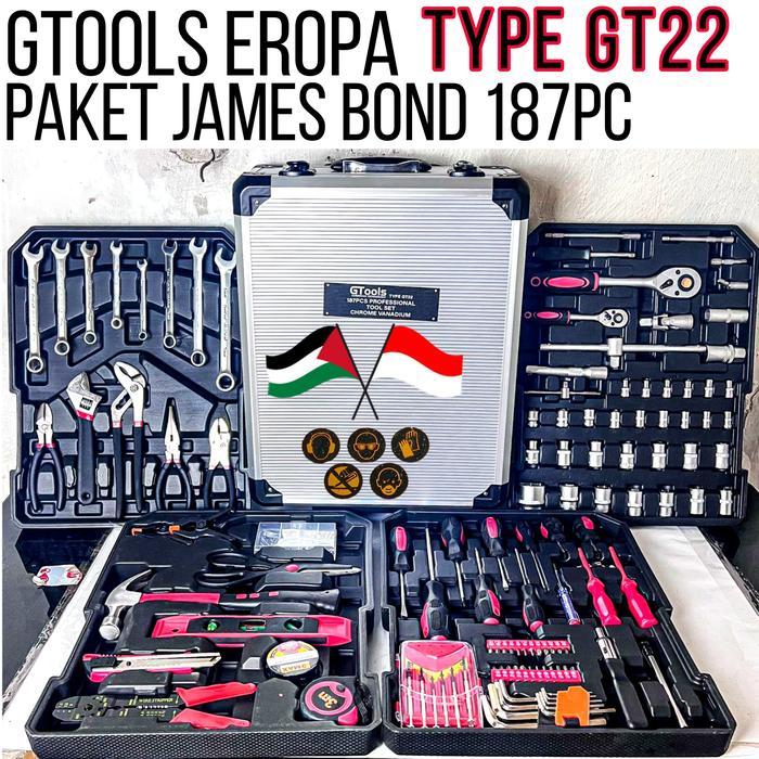 Gtools GT22 kunci set lengkap bengkel motor mobil tukang proyek banguna dll satu paket full