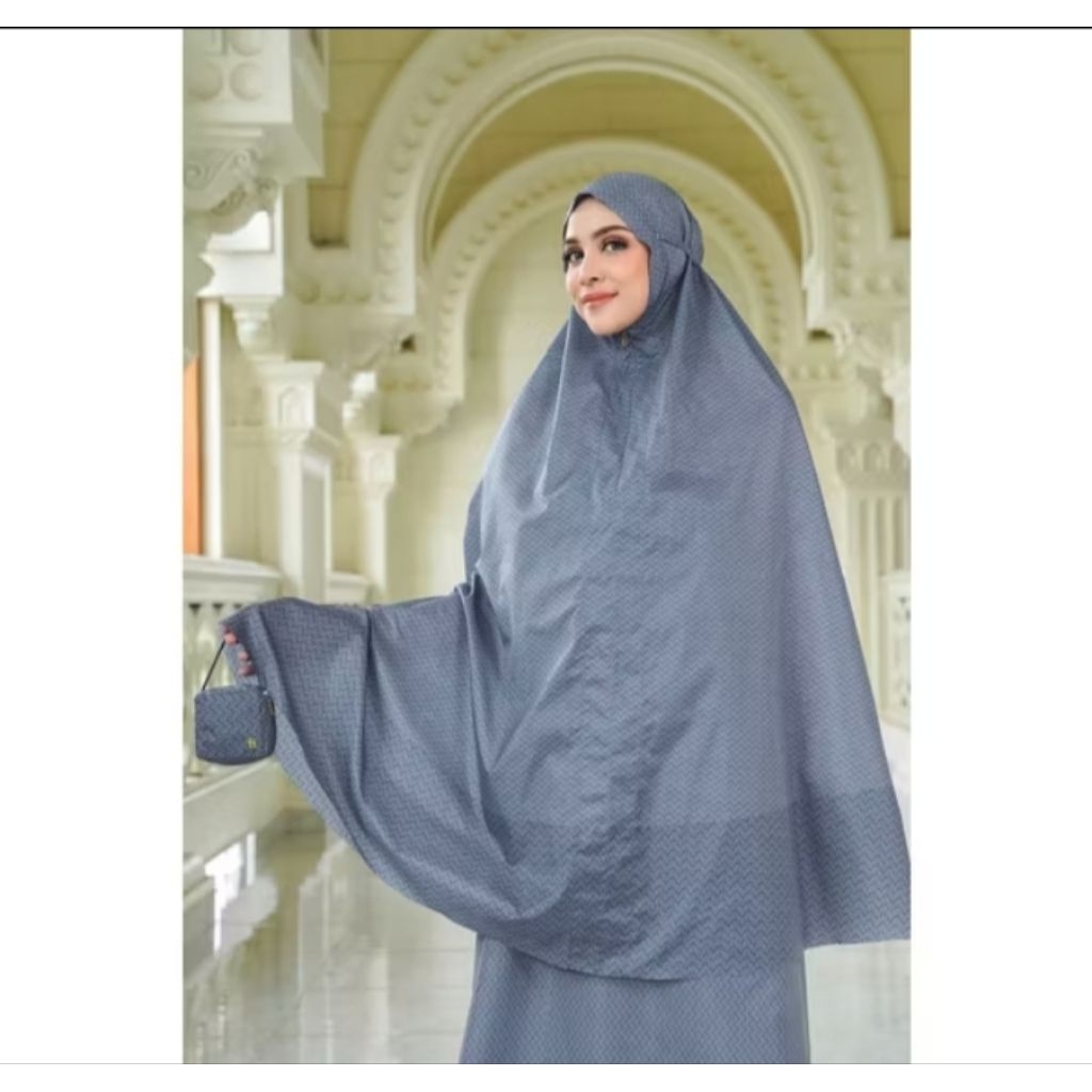 tapis de fleur capsule prayer robe buttonscraves warna Demin dan hitam