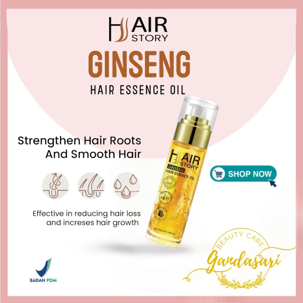 FYC - Hair Story - Ginseng Hair Essence Oil - Perawatan Rambut Rontok Dan Pertumbuhan Rambut