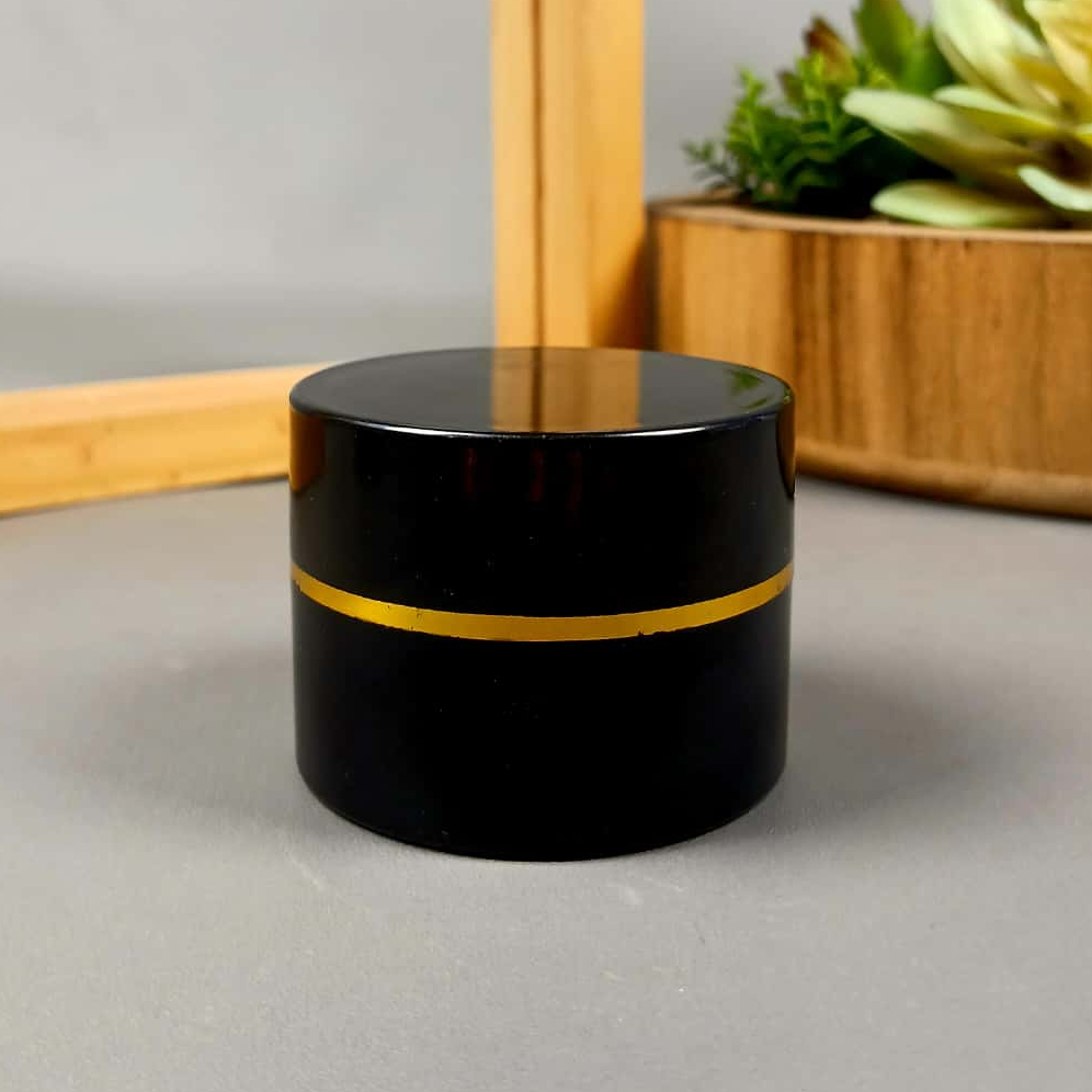 Pot Cream 10 gram / Pot PS 10 gram Hitam List Gold / Kemasan Cream 10 gram