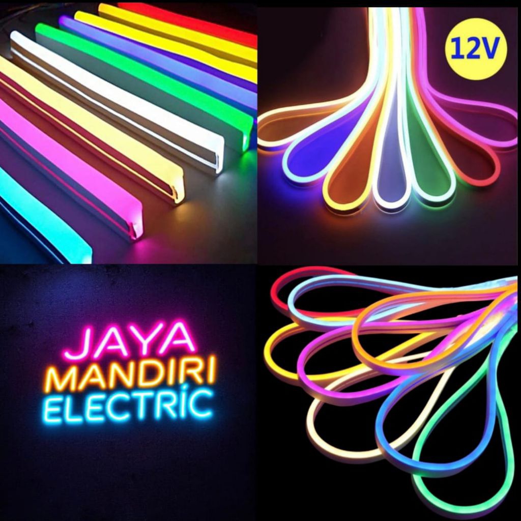 Lampu Led Neon Flex Strip Felxible 5m Merah Red 5 Mtr Led Selang Neon 5 meter DOT LESS Dc 12v Ip 65 