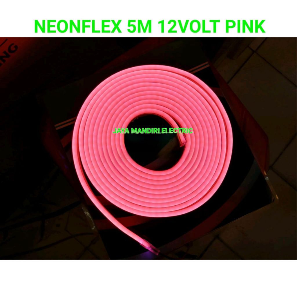 Lampu Led Neon Flex Strip Felxible 5m Merah Red 5 Mtr Led Selang Neon 5 meter DOT LESS Dc 12v Ip 65 