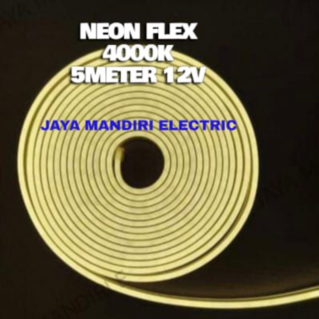 Lampu Led Neon Flex Strip Felxible 5m Natural 4000k Kuning 5 Mtr Led Selang Neon 5meter DOT LESS Dc 