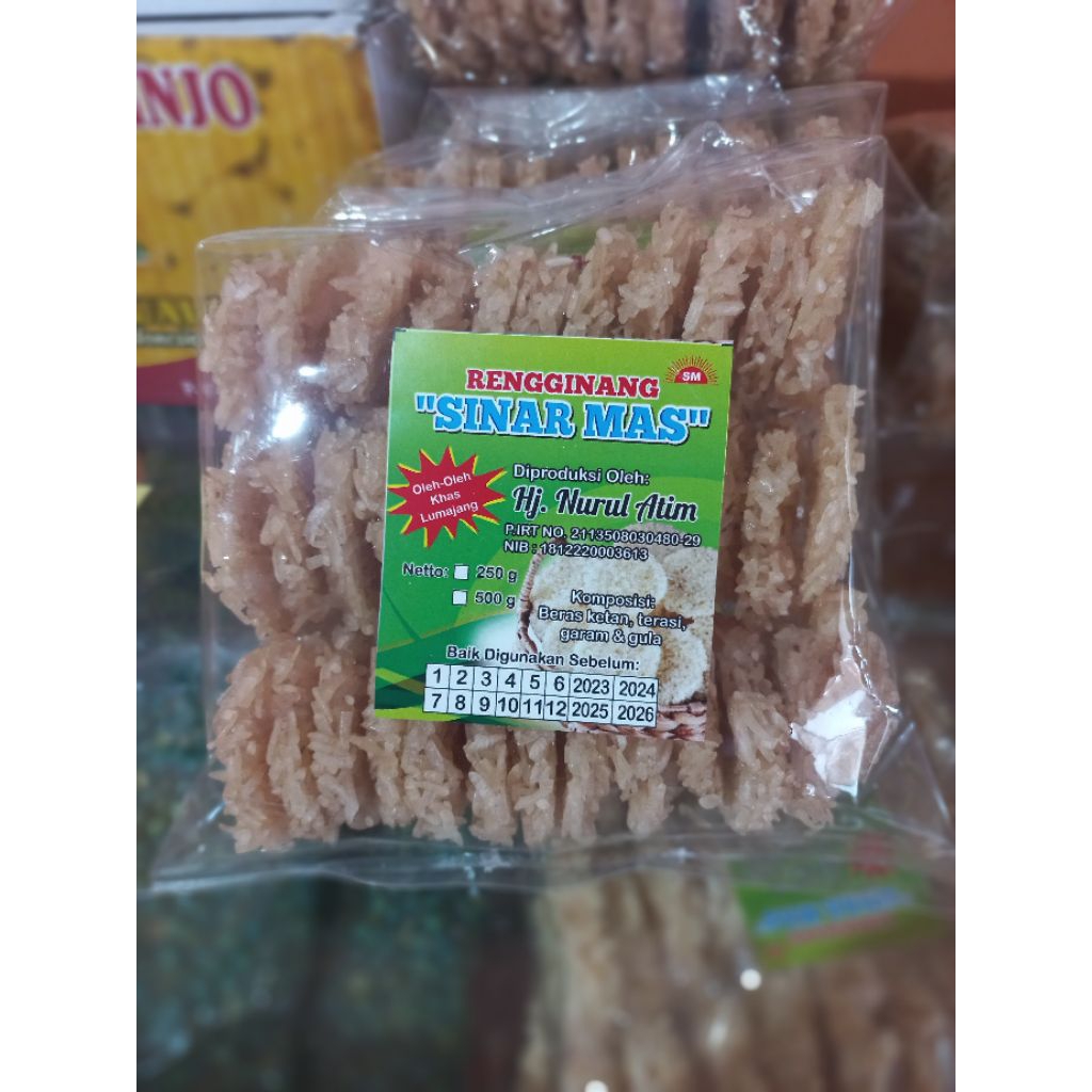 Rengginang terasi sinar mas mentah ukuran kecil