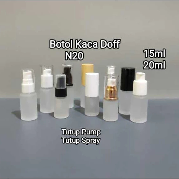 Botol Kaca Serum Pump Botol Serum spray15ml 20ml Botol Kaca Doff Frosted Kaca Botol Neck 20 Botol Re