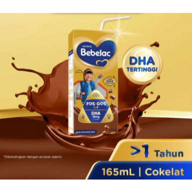 Bebelac Susu Formula Cair UHT Rasa Cokelat 165ml - Susu Anak [1 Dus isi 24pcs]