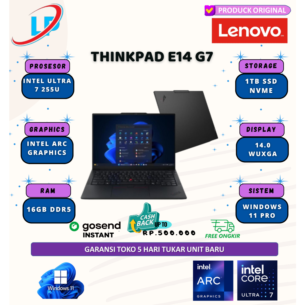 Lenovo Thinkpad E14 G7 Ultra 7 255H 16gb 1tb 14.0 wuxga